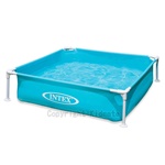 INTEX 方形管架式游泳池(藍)