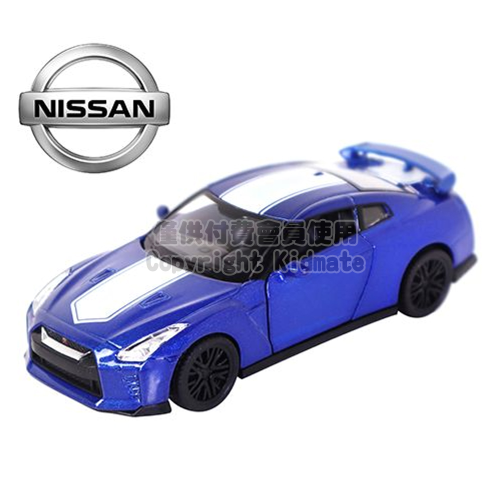 1:42授權合金車(68)Nissan GT-R(R35)銀藍