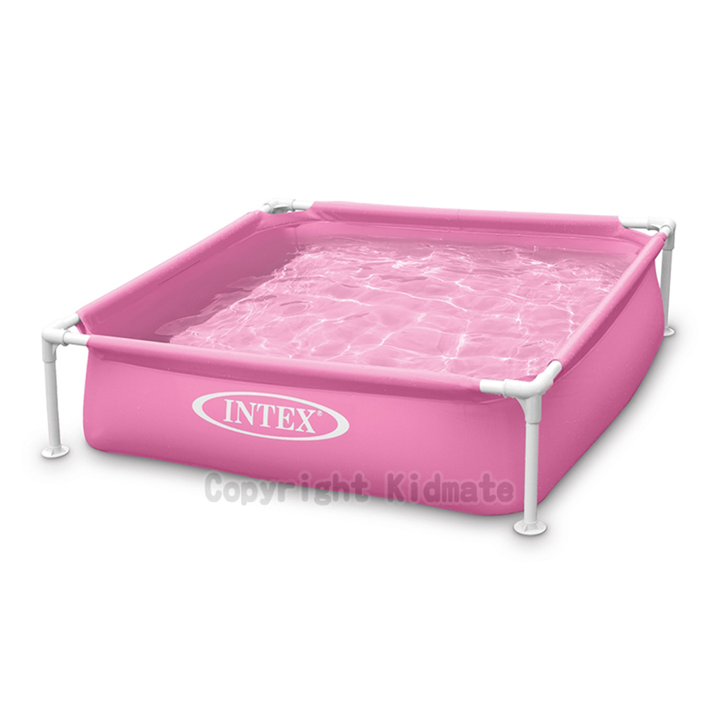 INTEX 方形管架式游泳池(粉)