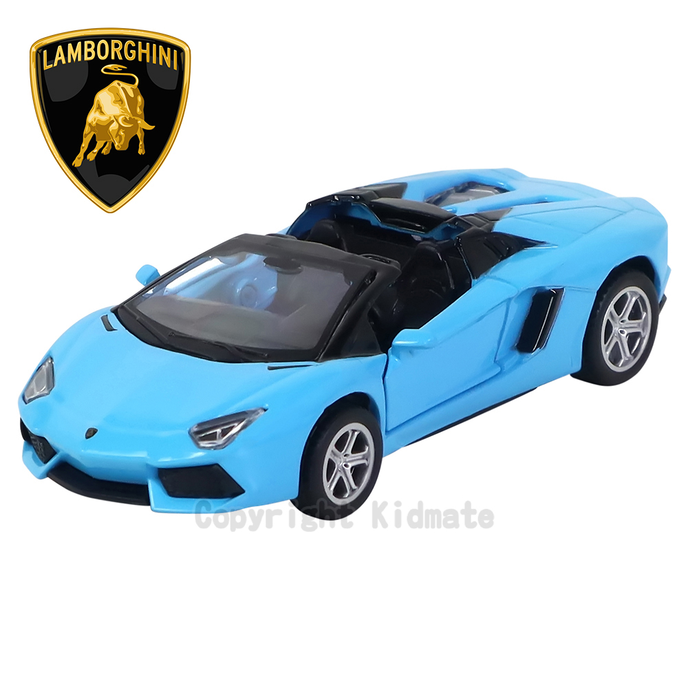 1:43授權合金車(77)Lamborghini Aventador LP700-4 Roadster藍